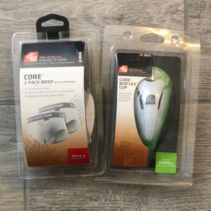 NWT Shock Doctor Boys' Core Brief 2-Pack (Small) & Shock Doctor Core Bioflex Cup